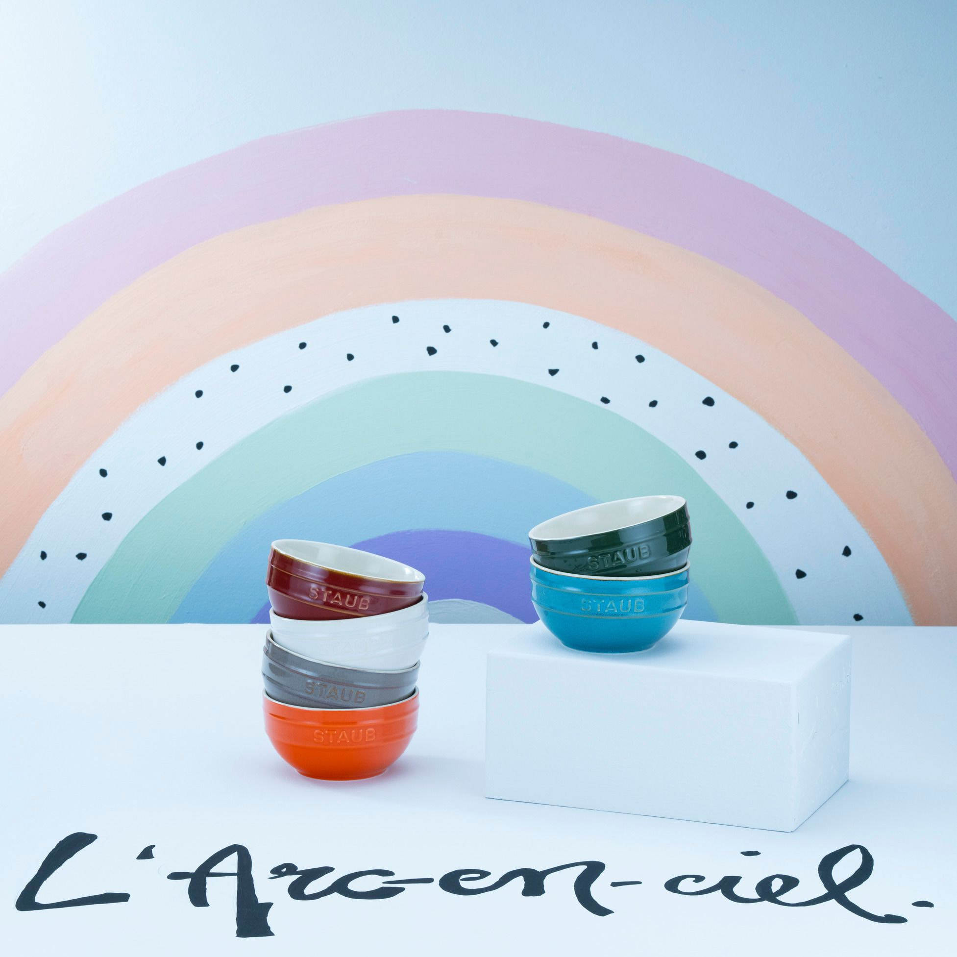 Lot de bols arc-en-ciel 14 cm / 6-pcs