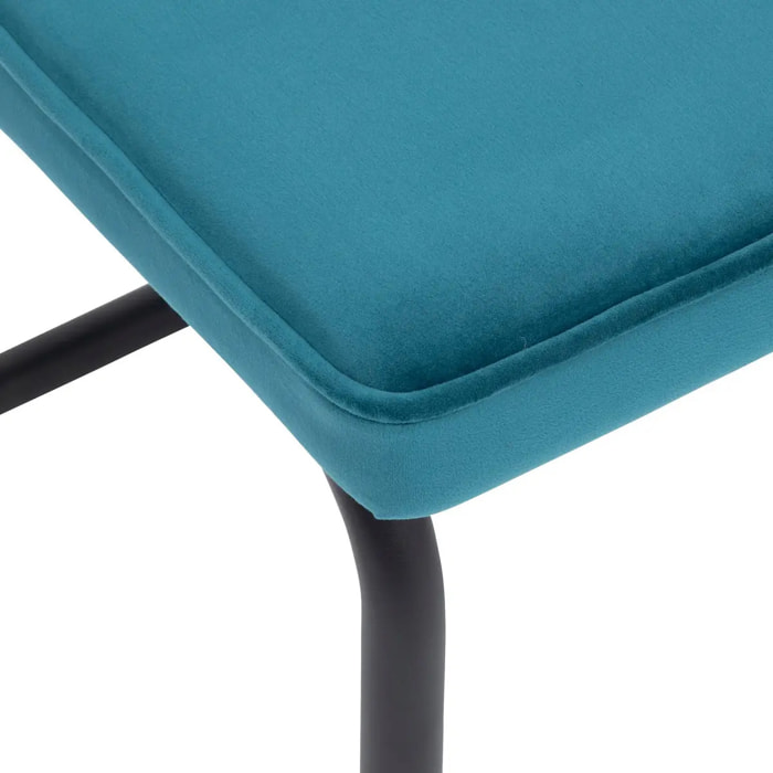 Chaise "Sersi" pieds en acier bleu canard