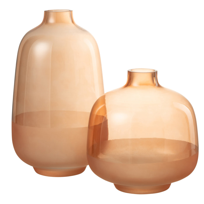 J-Line vase Hany - verre - pêche - large - 27 cm de hauteur