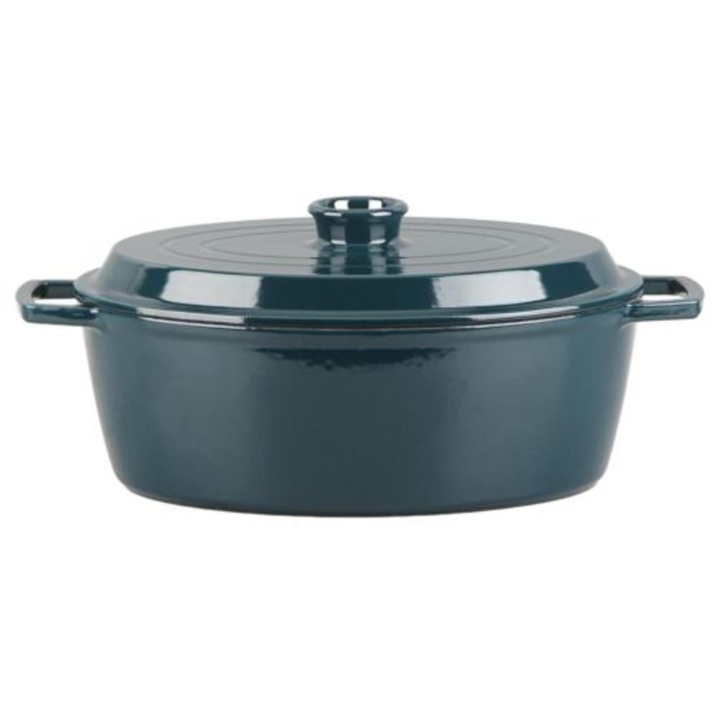 Cocotte en fonte ovale 33cm - "Masseiron Emeraude"
