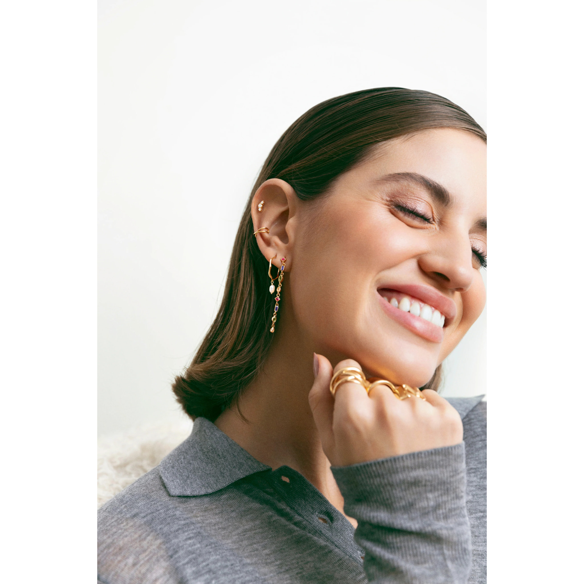 Pendientes Aro Menorca Pearl Baño Oro