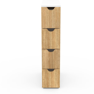 Meuble d'appoint 4 tiroirs avec roulettes