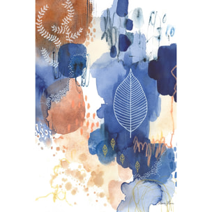 Tableau fleurs bonheur bleu Toile imprimée