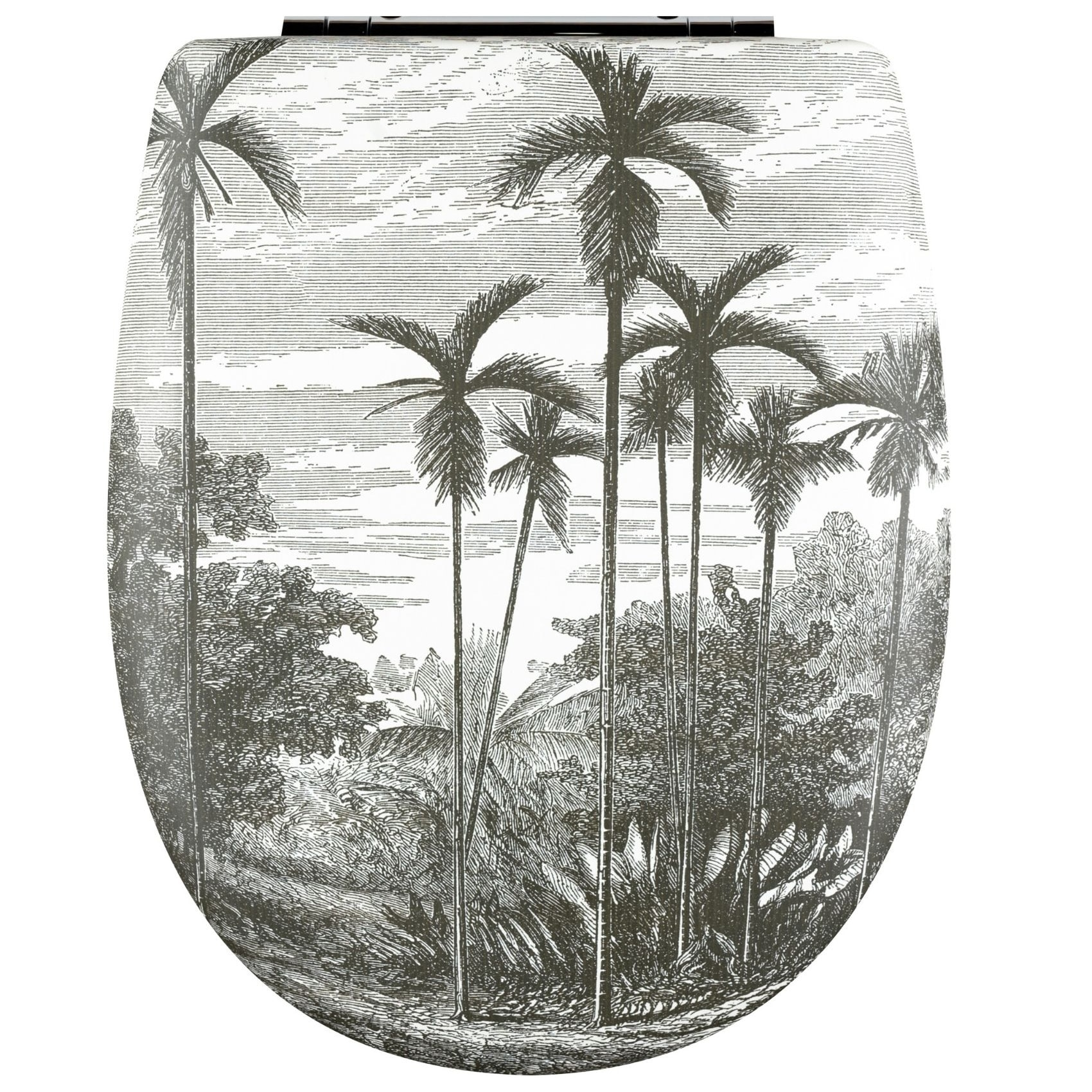 Abattant easy clip avec descente assistée esprit exotique - Gris clair