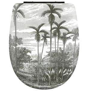 Abattant easy clip avec descente assistée esprit exotique - Gris clair