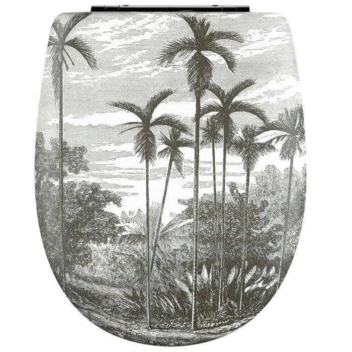 Abattant easy clip avec descente assistée esprit exotique - Gris clair