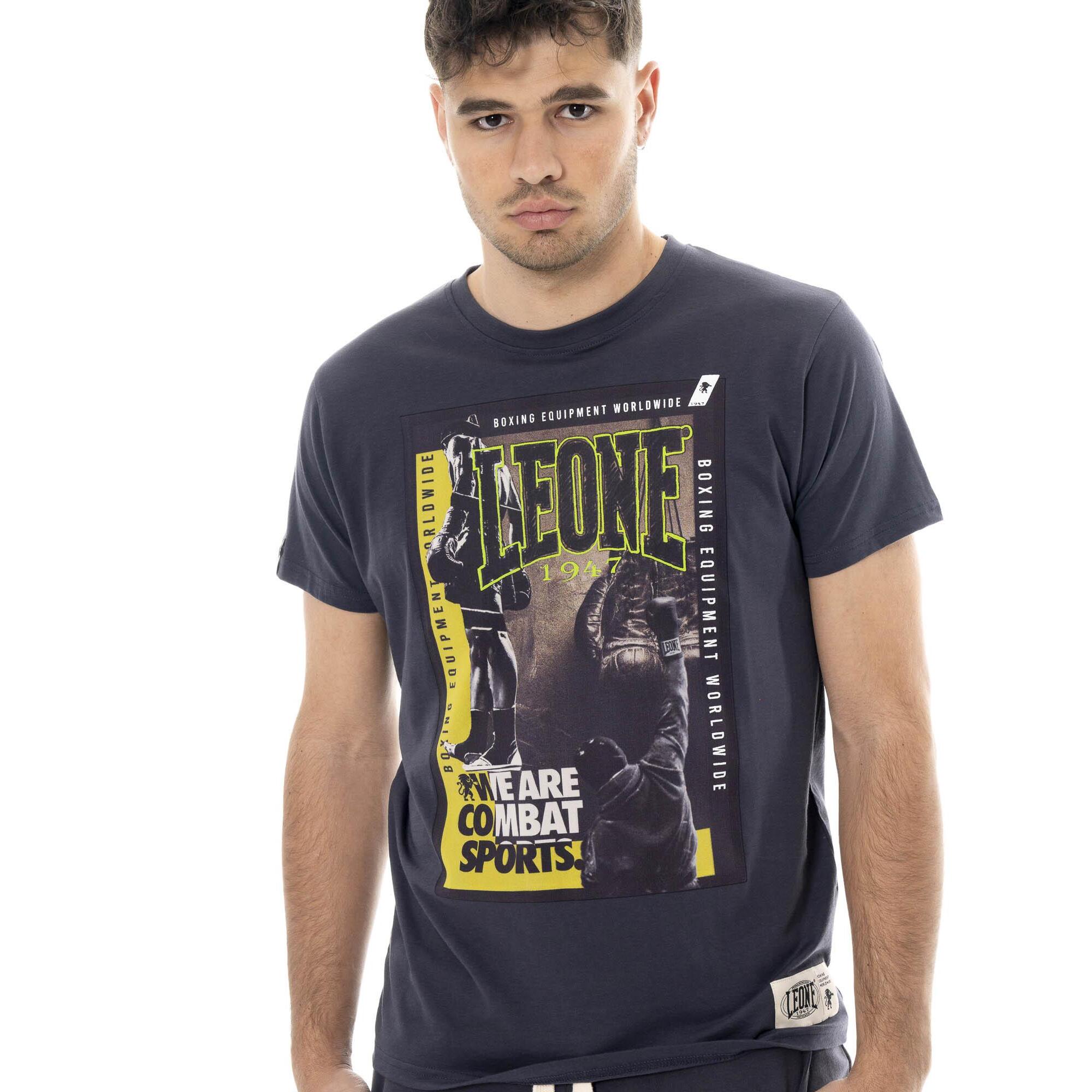 T-shirt uomo a manica corta in cotone, stampa Leone 1947 Graphics