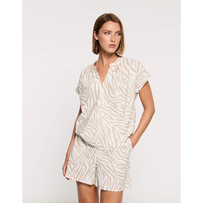 Blusa Manga Corta Blanco - Teonix