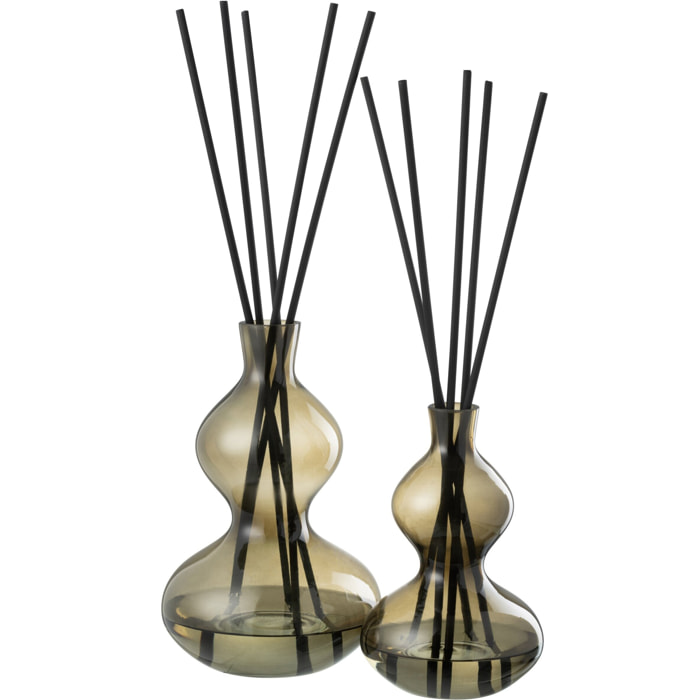J-Line Bâtonnets parfumés Olive & Frank Incense - verre - vert - large