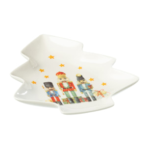 J-Line assiette Arbre Casse-Noisette - céramique - blanc - boîte cadeau