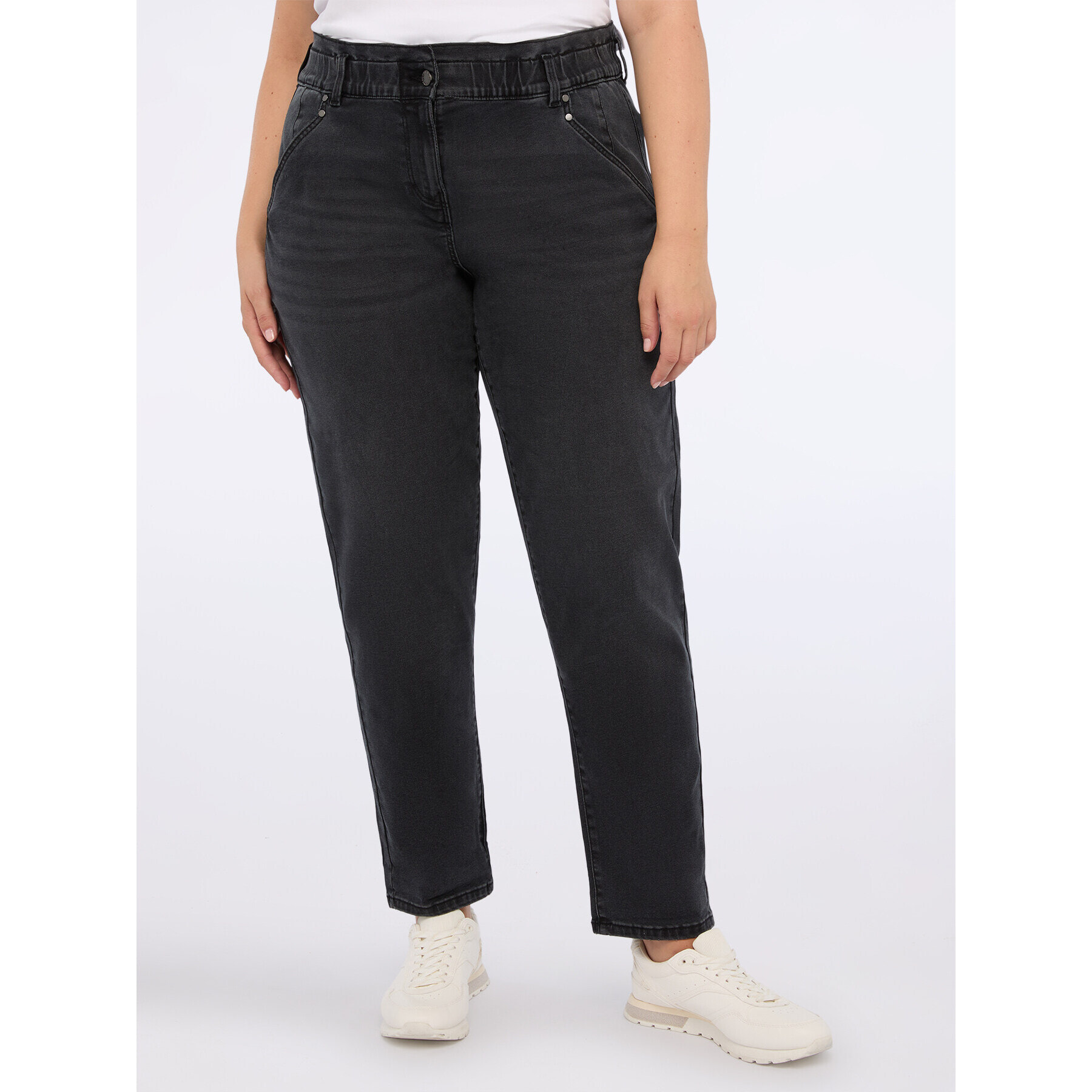 Fiorella Rubino - Jeans globo lavado negro - Negro