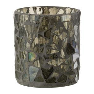 J-Line photophore Mosaïque - verre - gris/vert - small - 2 pcs