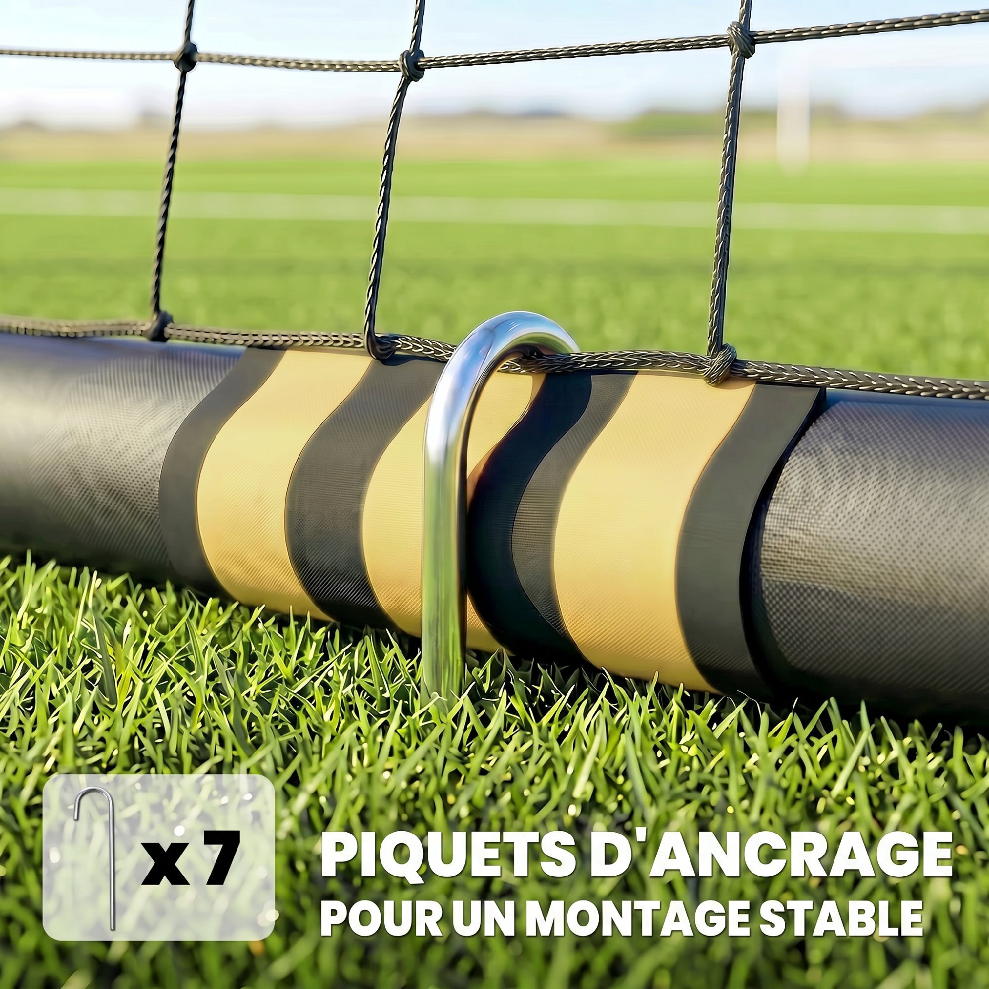 But de football - cage de foot - but futsal dim. 3L x 2H m - châssis métal moussé