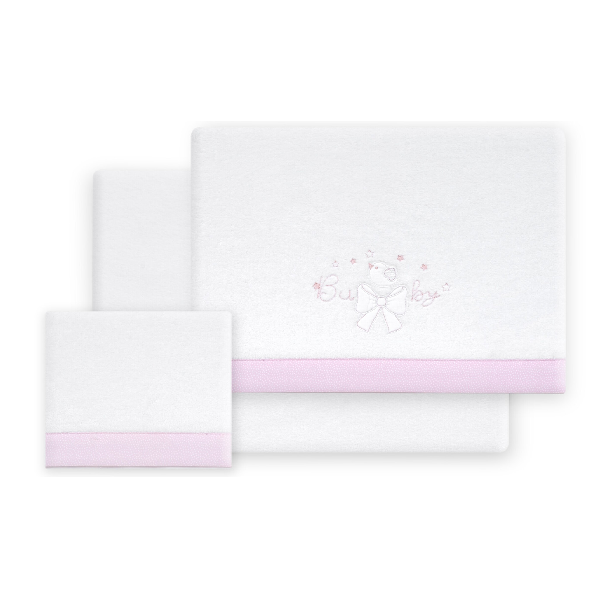 Triptico Cuna Coralina  Don Algodon Baby Lazo Bco/Rosa