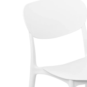 Silla apilable Plasta, plástico blanco