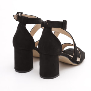 SANDALO FASCIA INCROCIO CHOCOLA' NERO