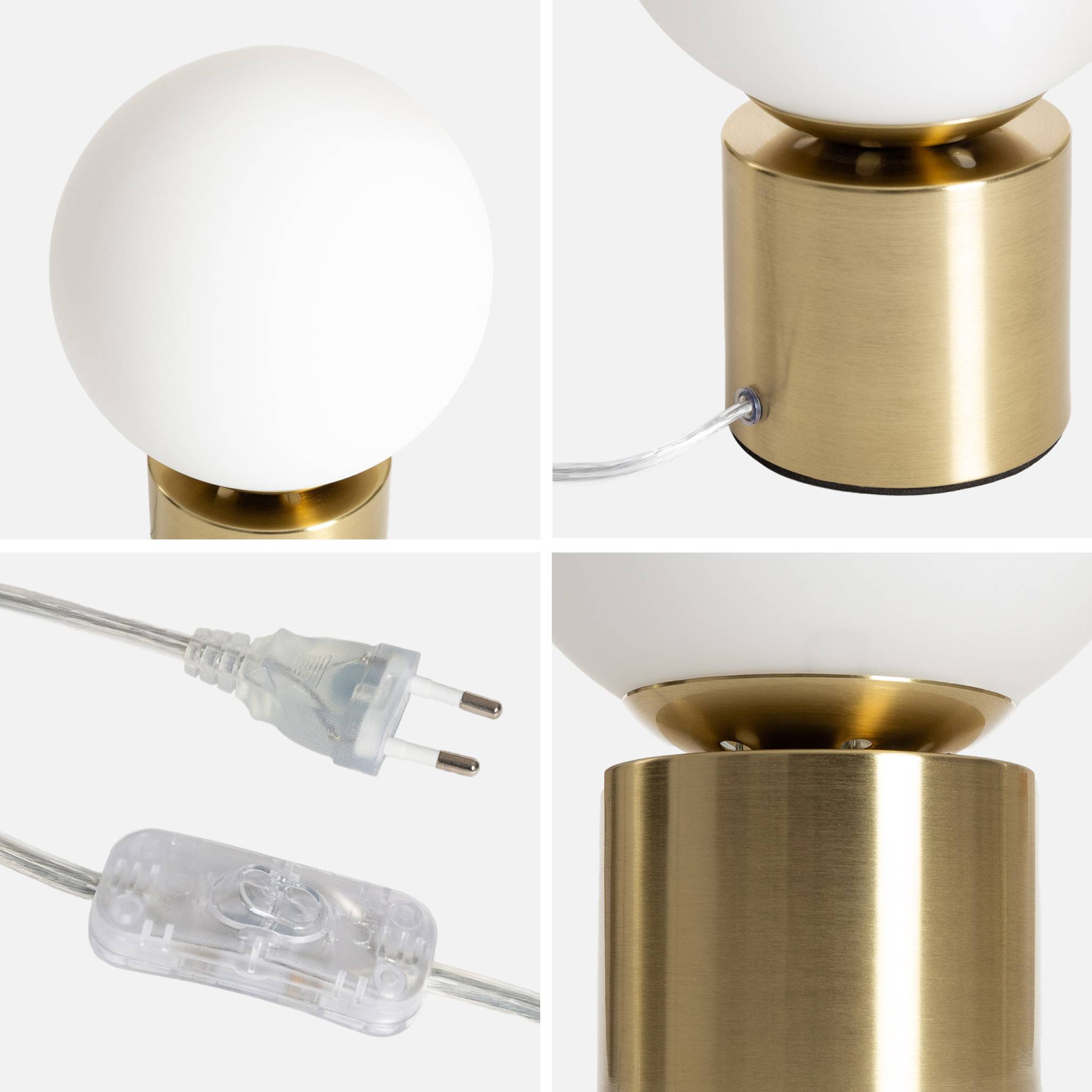 Lampe de table intérieur métal et verre Nino or H 25cm