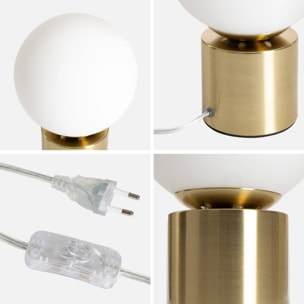 Lampe de table intérieur métal et verre Nino or H 25cm