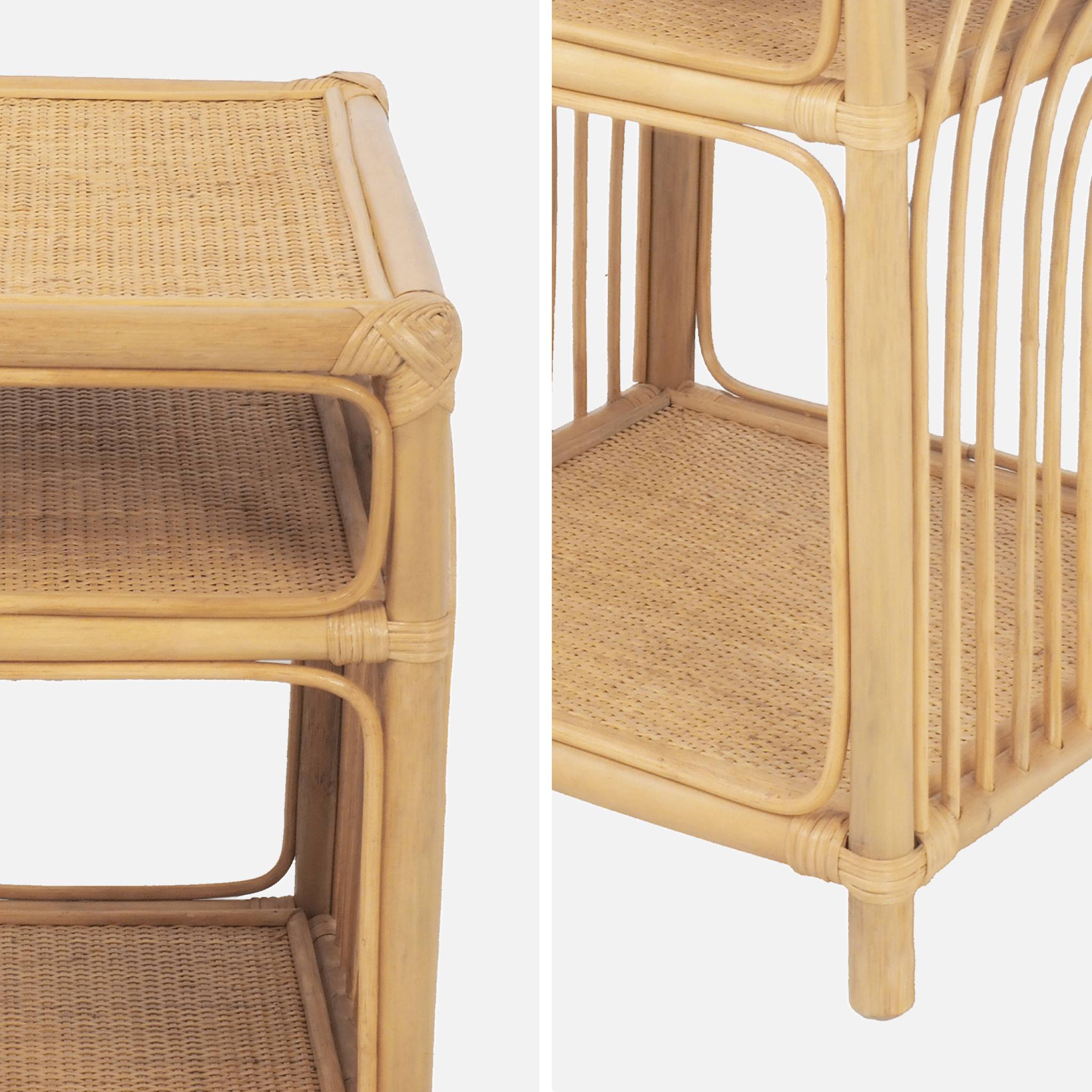 Table de chevet rotin naturel 1 étagère 1 niche L 40 x P 40 x H 50cm - Bandung