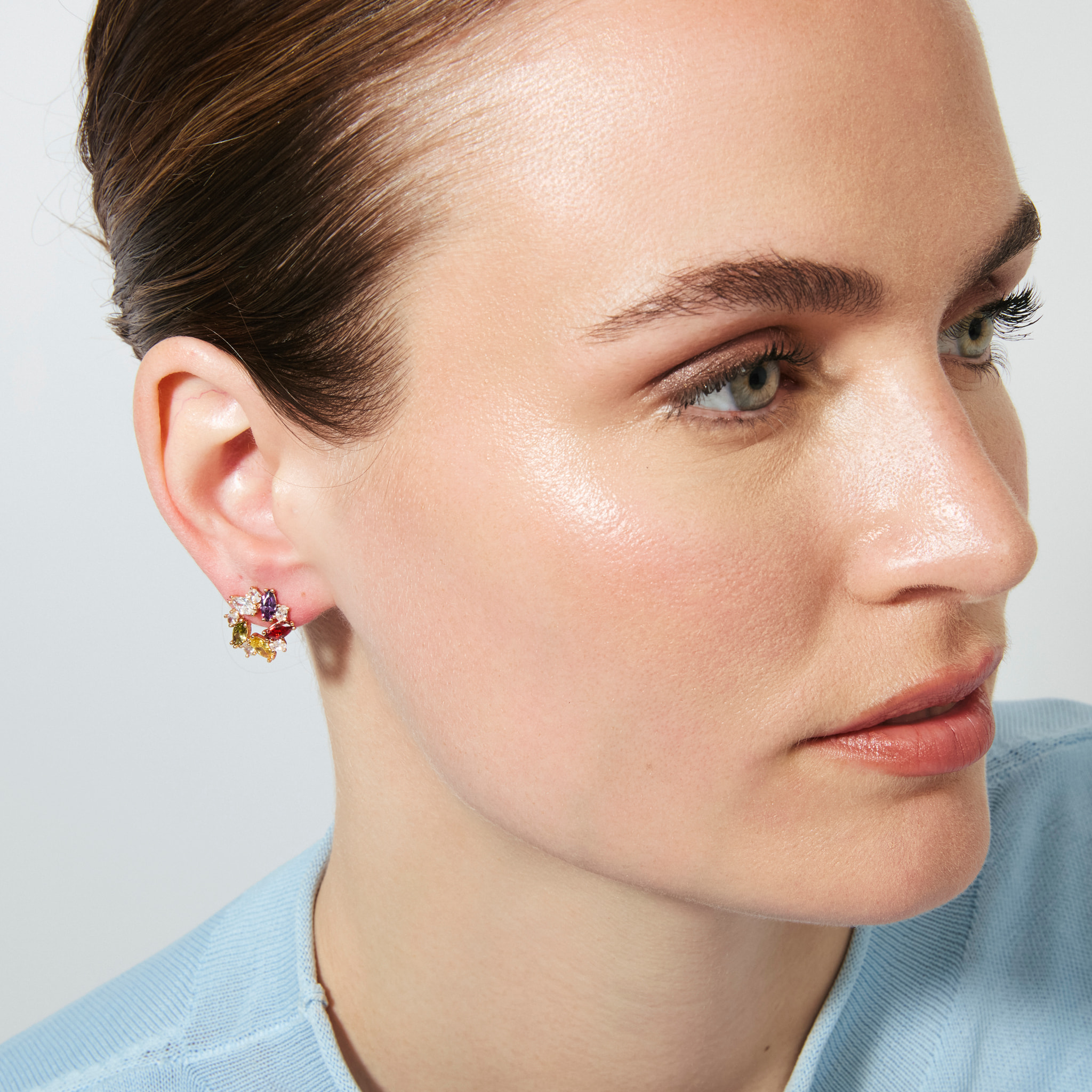 Pendientes Reyath acabado oro rosa 18k