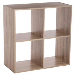 Étagère 4 cases "Mix N' Modul" effet chêne naturel