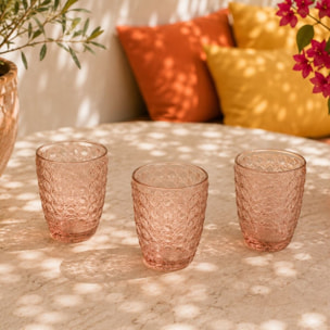 Lot de 6 verres rose, HANAE