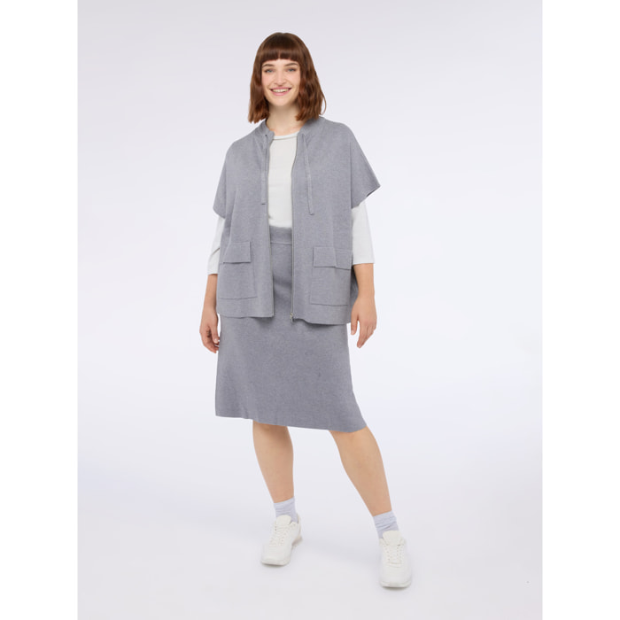 Fiorella Rubino - Gonna tubino in maglia fine - Grigio