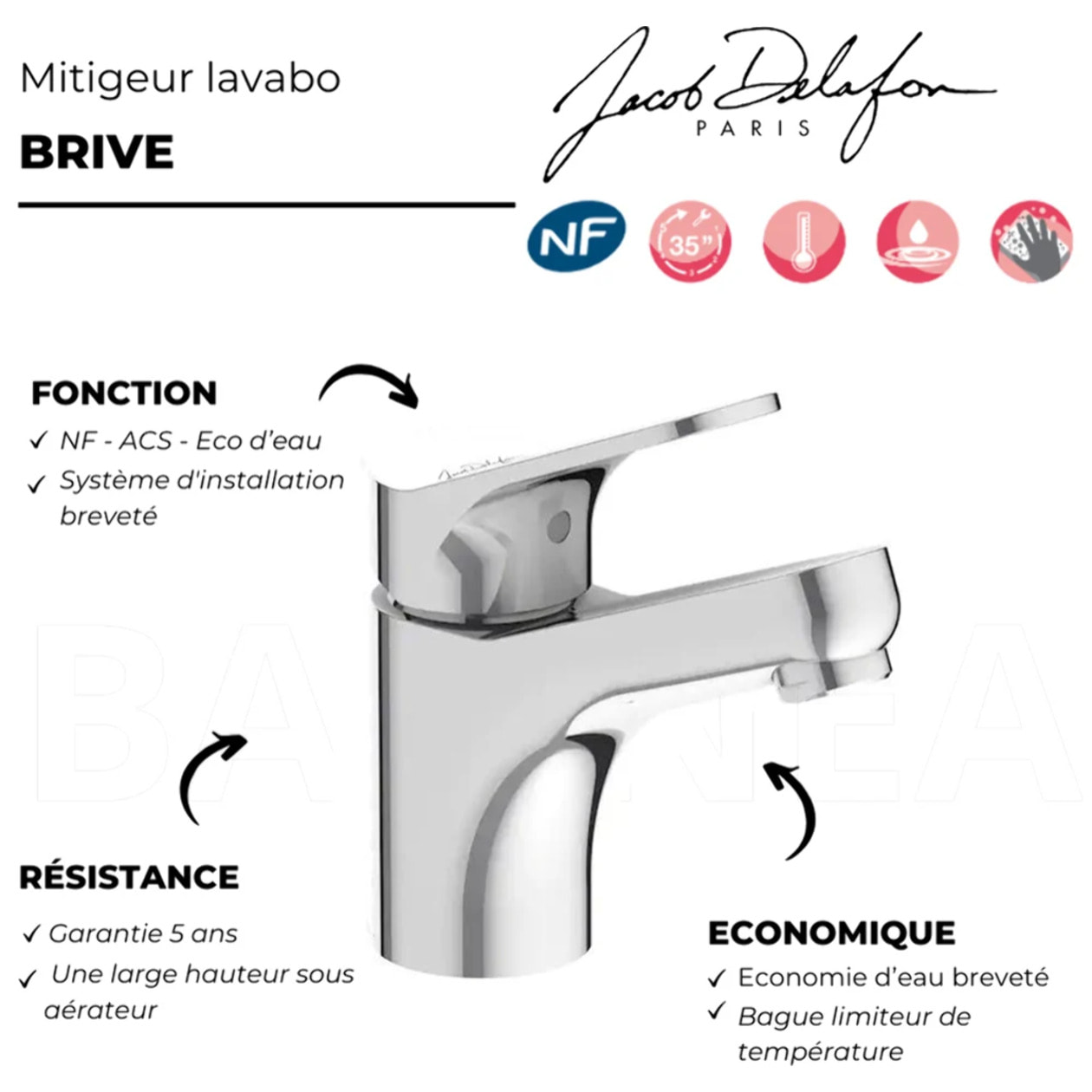 Mitigeur lavabo Brive installation rapide et économie d'eau