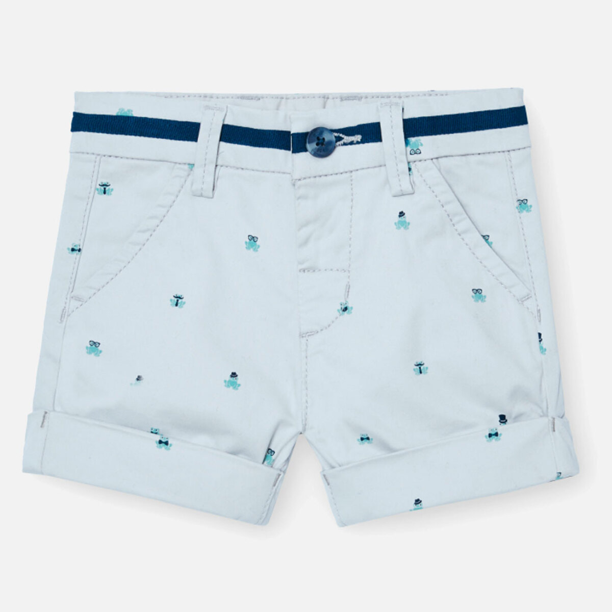 Bermudas de satén para niño con estampado en piedra, Camisa