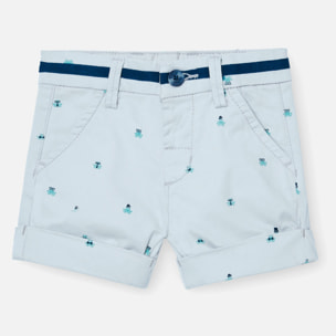 Bermudas de satén para niño con estampado en piedra, Camisa