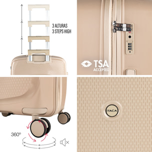 Juego De Maletas Rígidas Pp Itaca Moscu Taupe