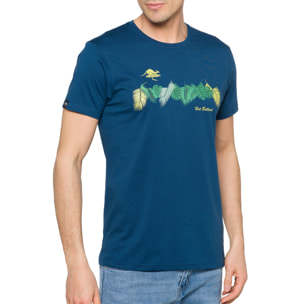 T-shirt in cotone 150 gr Aloha Hot Buttered Blu Indigo.