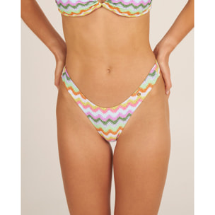 Braga de bikini en forma de uve con estampado zigzag