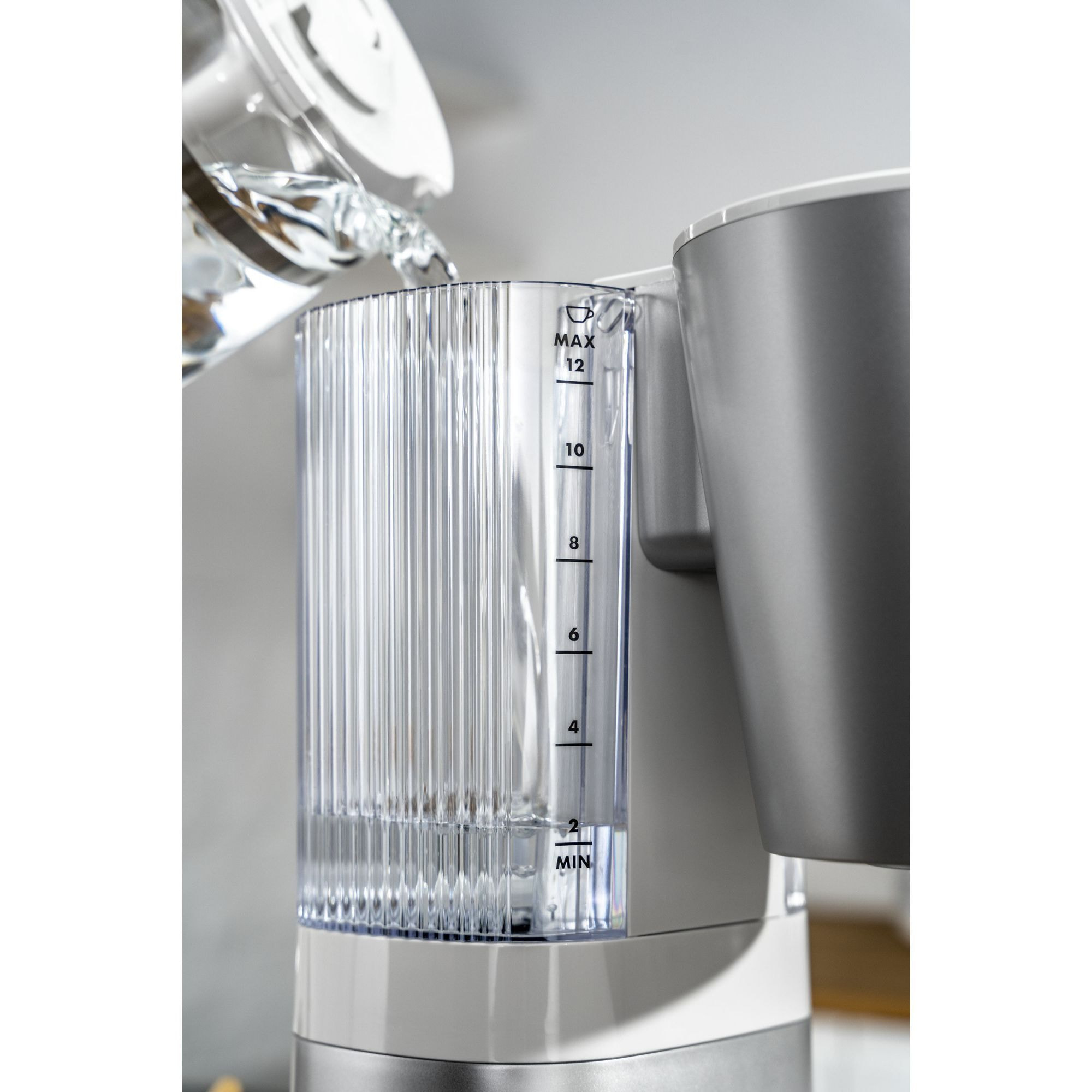 ZWILLING Cafetière à filtre, 1,5 Litres, 1 à 12 Tasses, 1960W, 220-240V, Prise UE, Plastique, Blanc Argenté, série Enfinigy