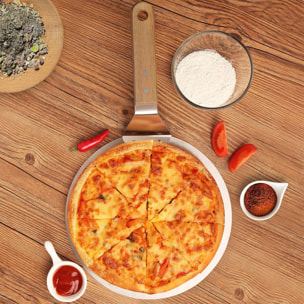 Well home - bandeja para pizza con mango de madera ø30,5cm