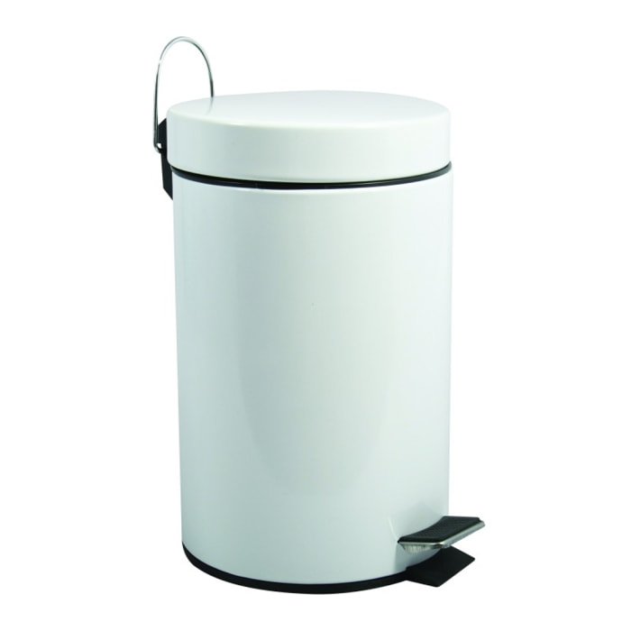 Poubelle à  pédale Acier 12L Blanc MSV