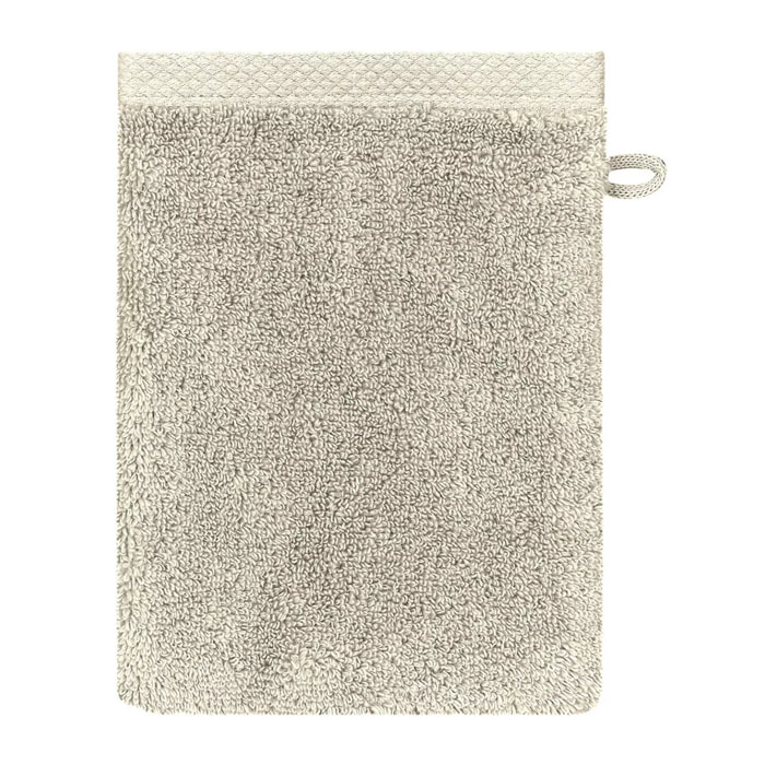 Gant de toilette pur coton 550 g/m² uni ivoire Elea ivoire
