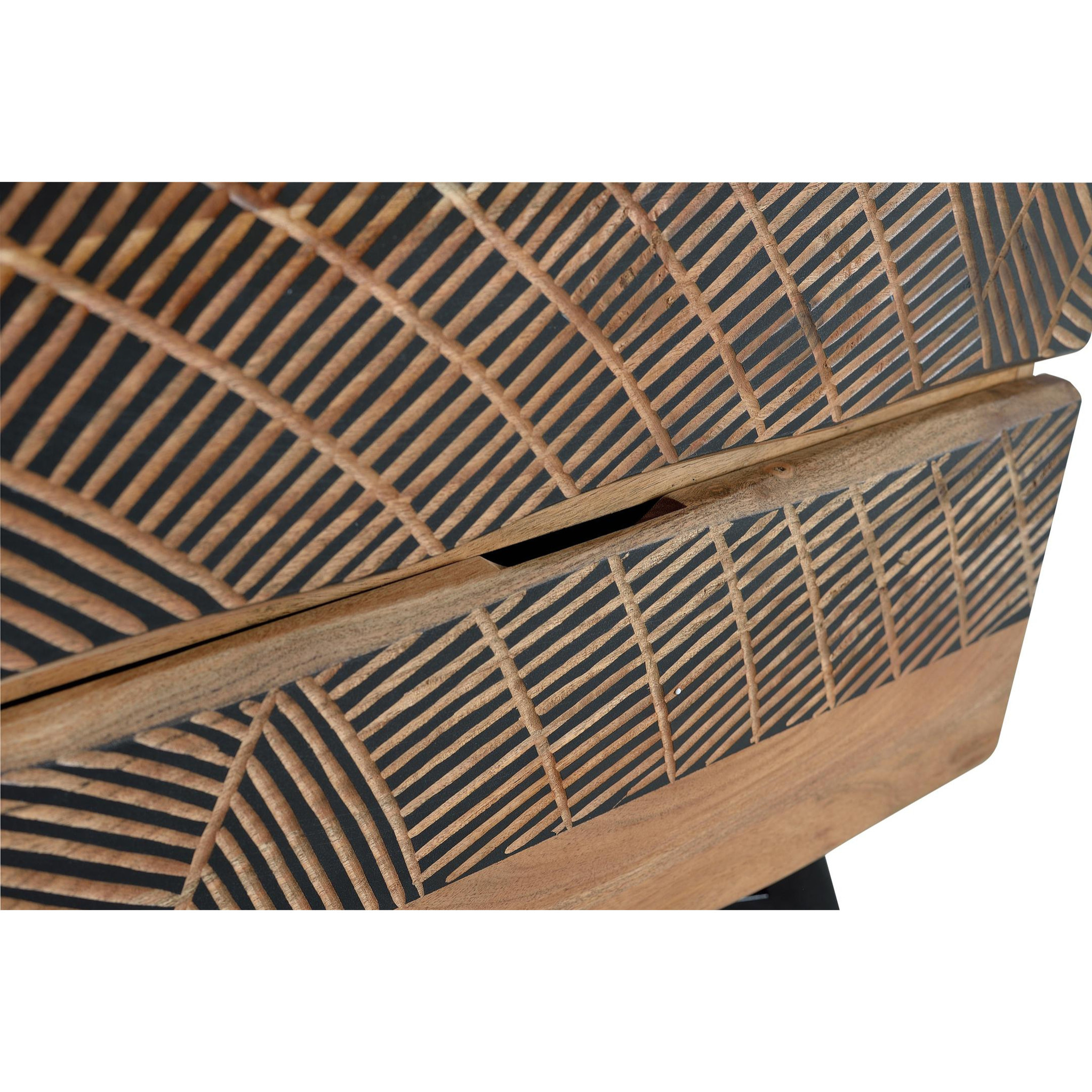 Cómoda de Madera de Acacia 125 Cm Estilo Rústico Moderno