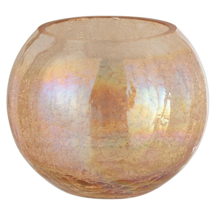 J-Line photophore Boule Craquele - verre - ambre - large