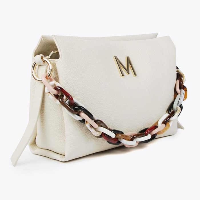 Borsa grande effetto pelle con manico multicolore