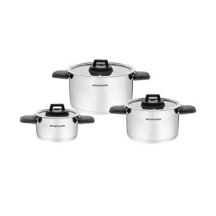 Set de 3 marmites avec poignées rabattables