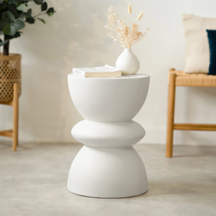Table d'appoint ronde en béton blanc D35 cm - Maupiti
