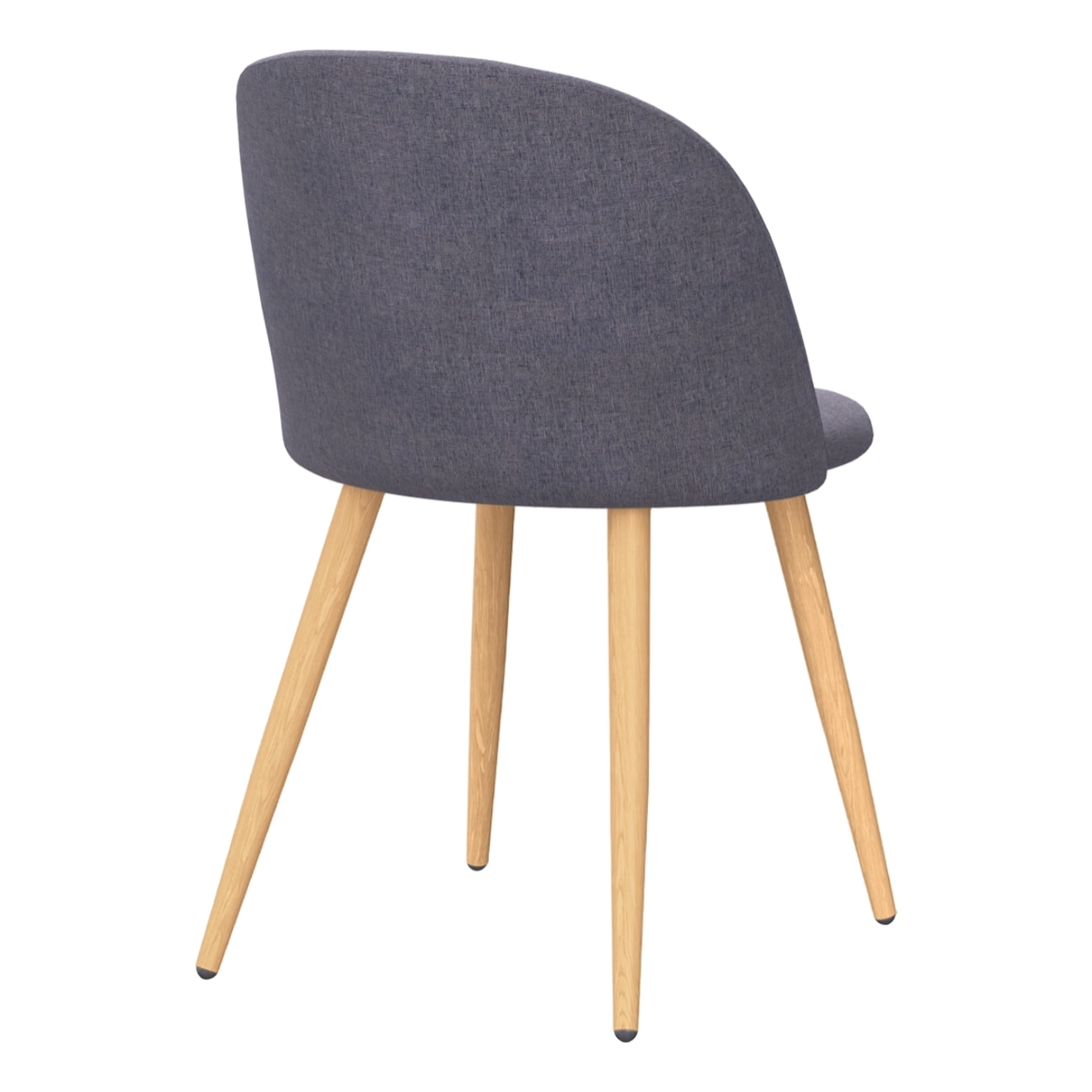 Lot de 2 chaises en tissu gris foncé et pieds en métal - Cozy