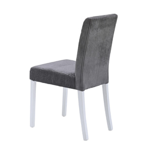 Gemma - lot de 2 chaises - en velours côtelé - Gris