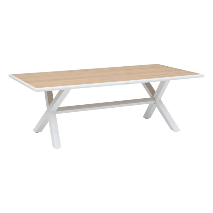 Table de jardin "Axiome" eucalyptus & blanc 8 places