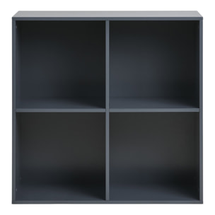 Scaffale da parete Horne a 4 vani in legno grigio scuro 69×30×69 cm