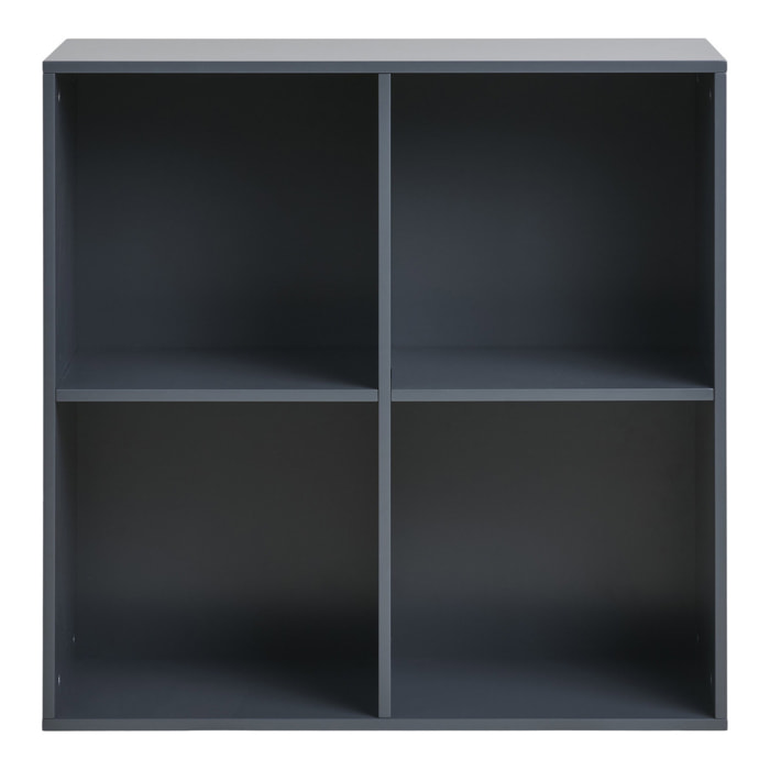 Scaffale da parete Horne a 4 vani in legno grigio scuro 69×30×69 cm