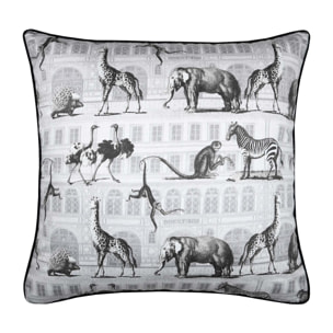 Coussin passepoilé au style décalé - Gris clair