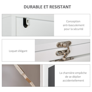 Bureau mural pliable table murale rabattable suspendue sur pied avec bibliothèque tableau à craie intégré blanc