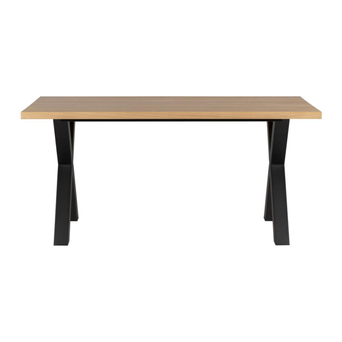 Osby - Table à manger en bois piètement en X 160x90cm - Couleur - Bois clair